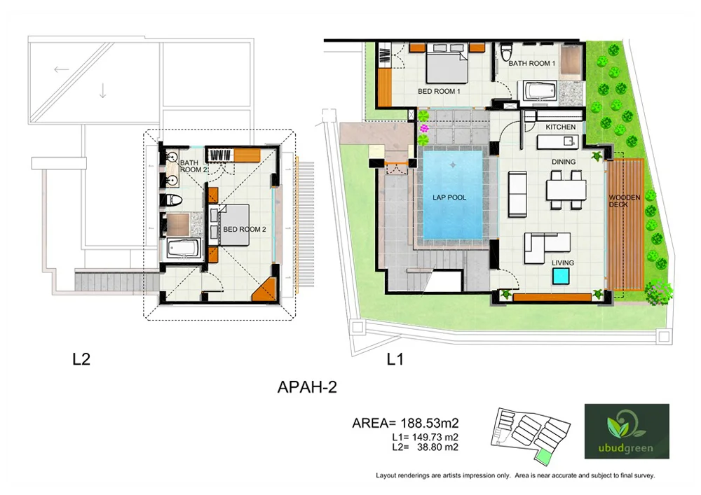 Two Bedroom Rice Field Pool Type B LAYOUT